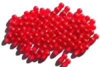 100 6mm Matte Red Round Glass Beads